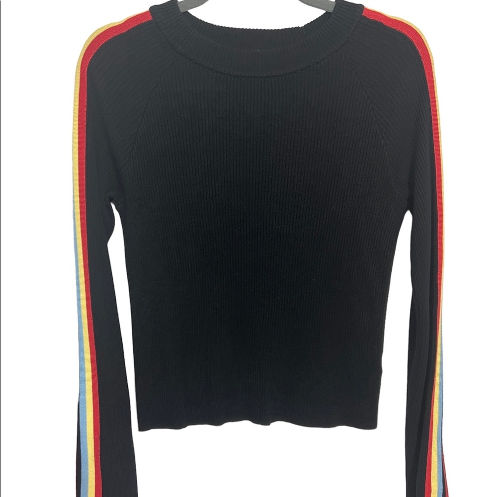 Hippie Rose black cropped sweater long sleeve LG